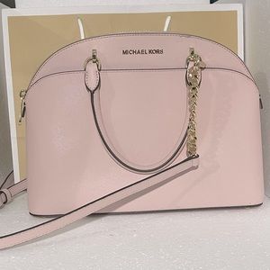 Michael Kors Medium Leather Satchel w/Strap Soft Pink Only Used Once.